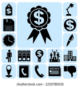 Set of 17 business high quality symbols. Collection. Detailed design. Vector Illustration.