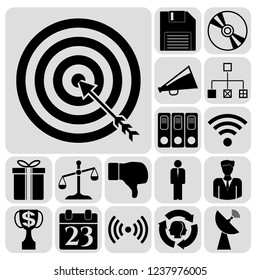 Set of 17 business high quality icons. Collection. Amazing desing. Vector Illustration.