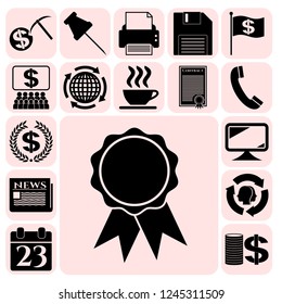 Set of 17 business high quality symbols. Collection. Amazing desing. Vector Illustration.