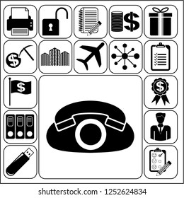 Set of 17 business high quality symbols or icons. Collection. Amazing desing. Vector Illustration.