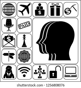 Set of 17 business high quality icons. Collection. Amazing desing. Vector Illustration.