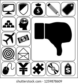 Set of 17 business high quality icons or symbols. Collection. Amazing desing. Vector Illustration.