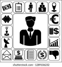 Set of 17 business high quality icons. Collection. Amazing desing. Vector Illustration.