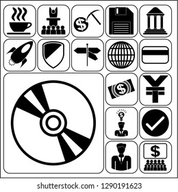 Set of 17 business high quality symbols. Collection. Detailed design. Vector Illustration.