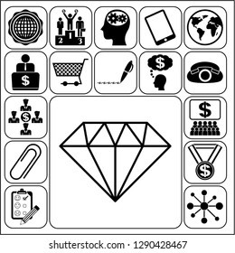 Set of 17 business high quality symbols. Collection. Amazing desing. Vector Illustration.