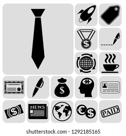 Set of 17 business high quality icons. Collection. Flat design. Vector Illustration.