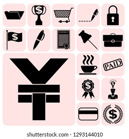 Set of 17 business high quality icons. Collection. Amazing desing. Vector Illustration.