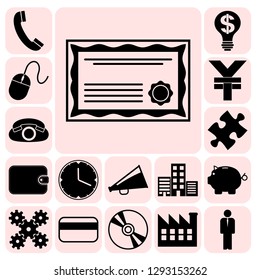 Set of 17 business high quality icons. Collection. Amazing desing. Vector Illustration.