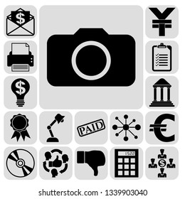 Set of 17 business high quality icons. Collection. Flat design. Vector Illustration.