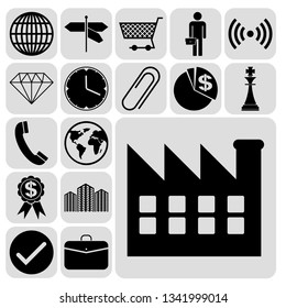 Set of 17 business high quality icons. Collection. Amazing desing. Vector Illustration.