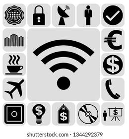 Set of 17 business high quality icons. Collection. Flat design. Vector Illustration.