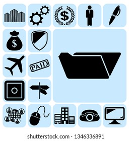 Set of 17 business high quality symbols. Collection. Amazing desing. Vector Illustration.