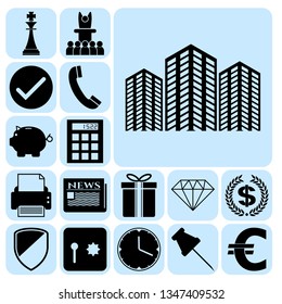 Set of 17 business high quality icons. Collection. Amazing desing. Vector Illustration.