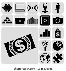 Set of 17 business high quality symbols. Collection. Amazing desing. Vector Illustration.