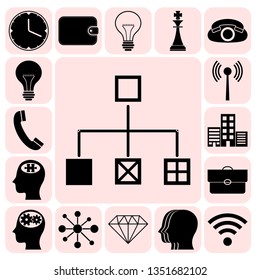Set of 17 business high quality icons. Collection. Flat design. Vector Illustration.