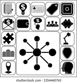Set of 17 business high quality symbols or icons. Collection. Amazing desing. Vector Illustration.