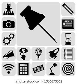 Set of 17 business high quality icons. Collection. Amazing desing. Vector Illustration.