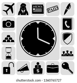 Set of 17 business high quality icons. Collection. Flat design. Vector Illustration.