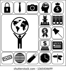 Set of 17 business high quality symbols. Collection. Amazing desing. Vector Illustration.