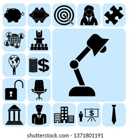 Set of 17 business high quality icons. Collection. Flat design. Vector Illustration.