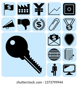 Set of 17 business high quality symbols. Collection. Amazing desing. Vector Illustration.