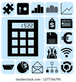 Set of 17 business high quality icons. Collection. Amazing desing. Vector Illustration.
