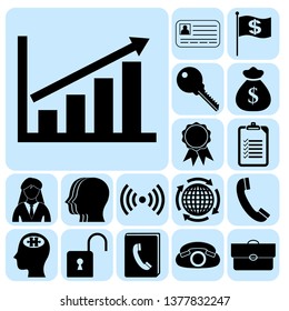 Set of 17 business high quality symbols. Collection. Amazing desing. Vector Illustration.