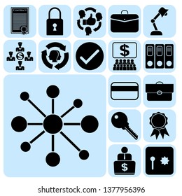 Set of 17 business high quality icons. Collection. Amazing desing. Vector Illustration.