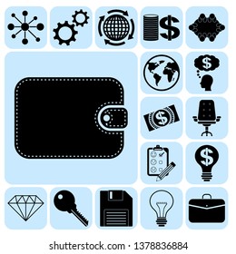 Set of 17 business high quality icons. Collection. Detailed design. Vector Illustration.