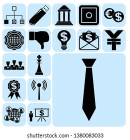 Set of 17 business high quality symbols or icons. Collection. Flat design. Vector Illustration.