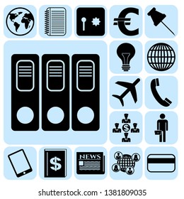 Set of 17 business high quality icons. Collection. Flat design. Vector Illustration.