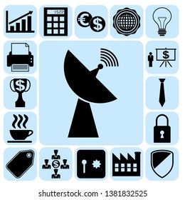 Set of 17 business high quality symbols or icons. Collection. Amazing desing. Vector Illustration.