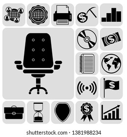 Set of 17 business high quality symbols. Collection. Amazing desing. Vector Illustration.