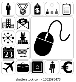 Set of 17 business high quality icons. Collection. Amazing desing. Vector Illustration.