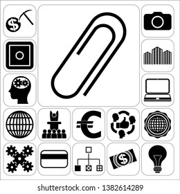 Set of 17 business high quality symbols. Collection. Detailed design. Vector Illustration.