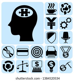 Set of 17 business high quality symbols. Collection. Amazing desing. Vector Illustration.