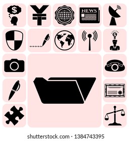 Set of 17 business high quality symbols. Collection. Detailed design. Vector Illustration.