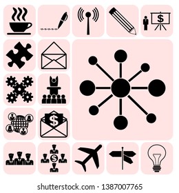 Set of 17 business high quality icons. Collection. Amazing desing. Vector Illustration.