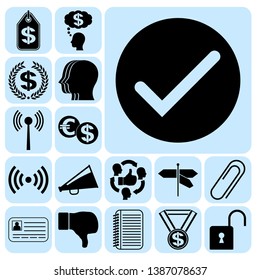 Set of 17 business high quality icons. Collection. Detailed design. Vector Illustration.