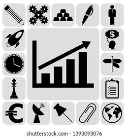 Set of 17 business high quality symbols or icons. Collection. Amazing desing. Vector Illustration.