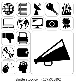 Set of 17 business high quality symbols. Collection. Flat design. Vector Illustration.
