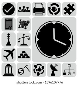 Set of 17 business high quality symbols. Collection. Amazing desing. Vector Illustration.
