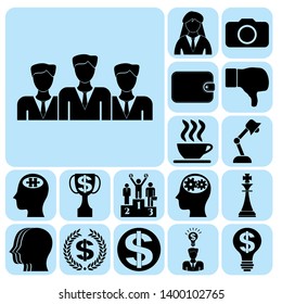 Set of 17 business high quality icons. Collection. Detailed design. Vector Illustration.