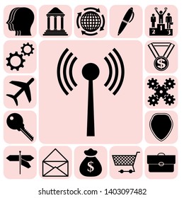Set of 17 business high quality icons or symbols. Collection. Amazing desing. Vector Illustration.