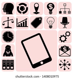 Set of 17 business high quality symbols. Collection. Amazing desing. Vector Illustration.