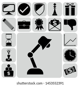 Set of 17 business high quality symbols or icons. Collection. Detailed design. Vector Illustration.