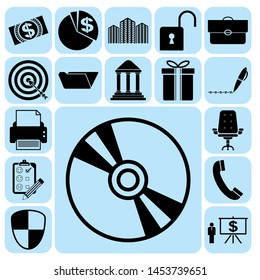 Set of 17 business high quality icons. Collection. Flat design. Vector Illustration.