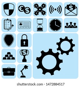 Set of 17 business high quality symbols. Collection. Detailed design. Vector Illustration.
