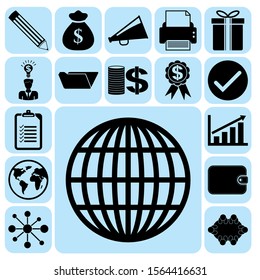 Set of 17 business high quality icons. Collection. Detailed design. Vector Illustration.