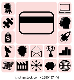 Set of 17 business high quality icons. Collection. Detailed design. Vector Illustration.